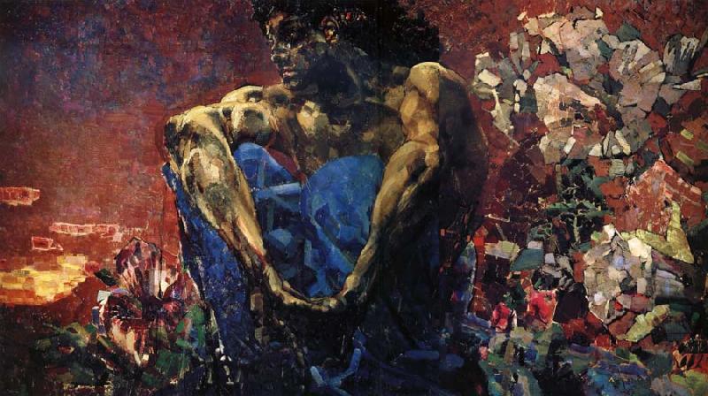 Mikhail Vrubel The Demon sat oil painting image